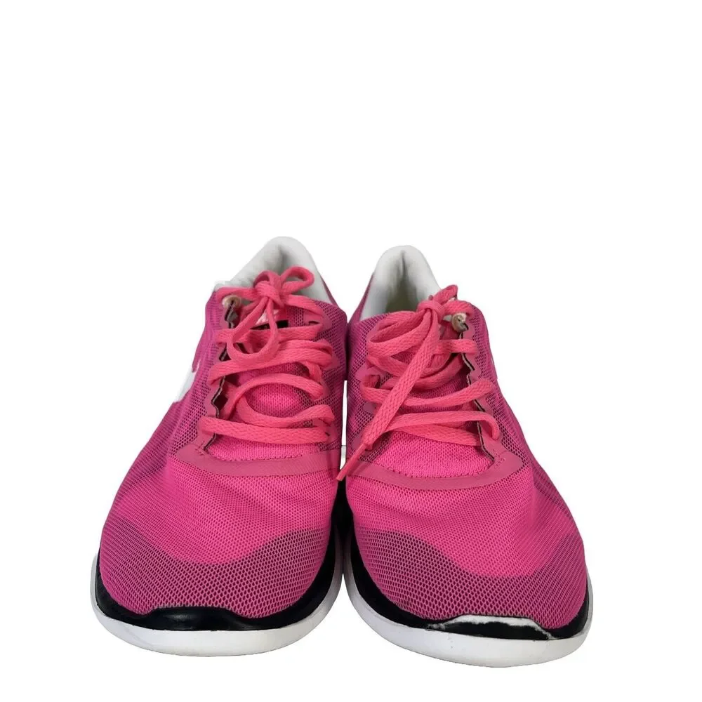 Nike Free Women's Pink 4.0 Flyknit Lace Up Athletic Running Shoes - 8 - Picture 2 of 8